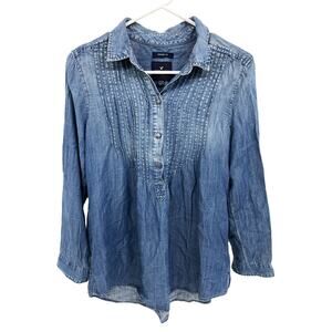 American Eagle Jegging Fit Denim Shirt Collared Long Sleeve Size SP